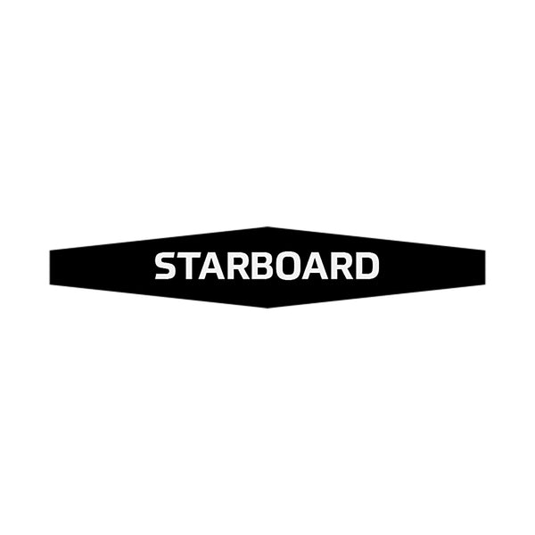 ACTUATOR KNOB DECAL BLACK/WHITE "STARBOARD"