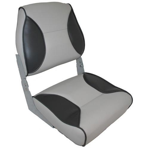 High Back Multi-Color Folding Seat - Grey/Charcoal
