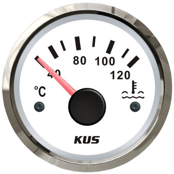 KUS Water Temperature Gauge - White & Stainless-KUS Gauges-Cassell Marine