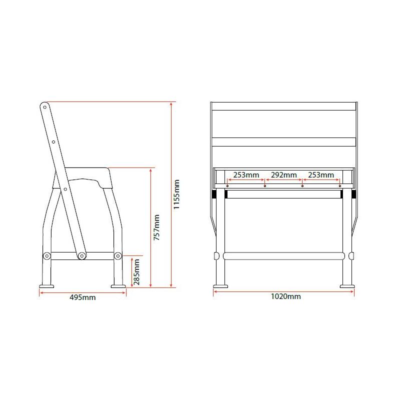 Relaxn Centre Console Flip Back - Frame Only