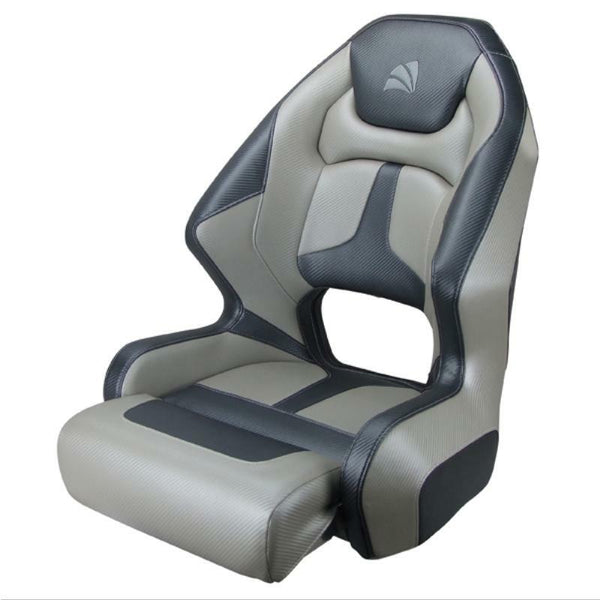 Relaxn Mako Premium Boat Seat - Grey / Silver Carbon-SAW-Cassell Marine