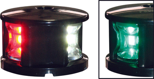 Tri-Colour Navigation Light - LED - 12V - Black Housing