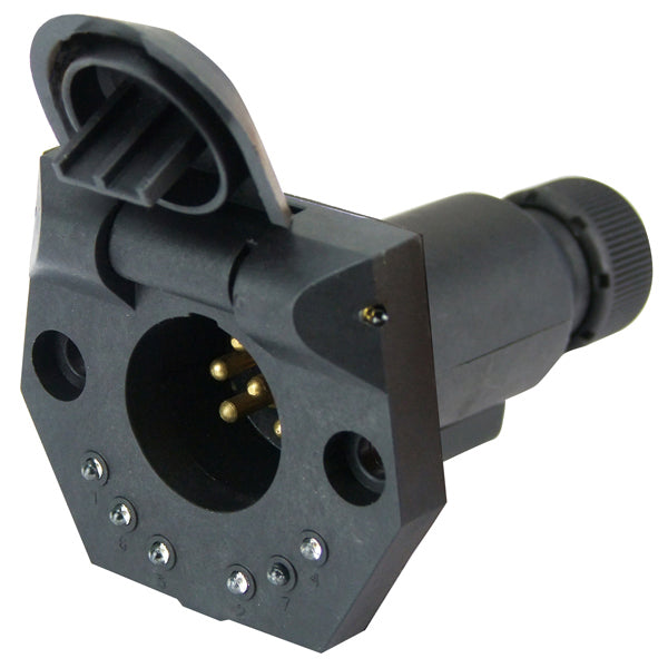 Vehicle Socket - Small Round - 7 Pin with LEDs