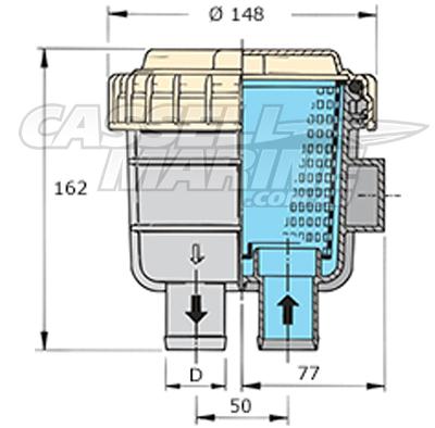 Vetus Raw Water Strainer Filter Type 330-Cassell Marine-Cassell Marine
