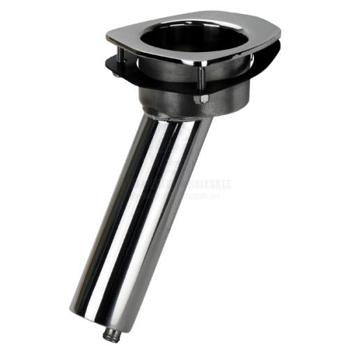 RELAXN MAKO SERIES ROD & CUP HOLDER - STAINLESS STEEL - CONCEALED MOUNT 30deg