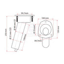 RELAXN MAKO SERIES ROD & CUP HOLDER - STAINLESS STEEL - CONCEALED MOUNT 15deg (Copy)