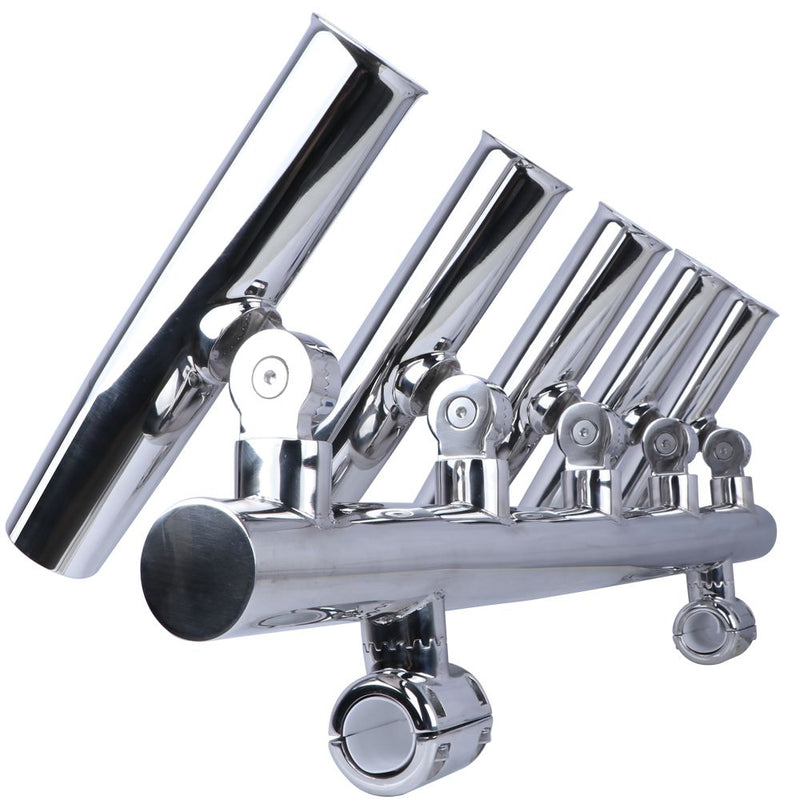 5 Rod Holder Stainless - Adjustable Mount suit Fishing Boat