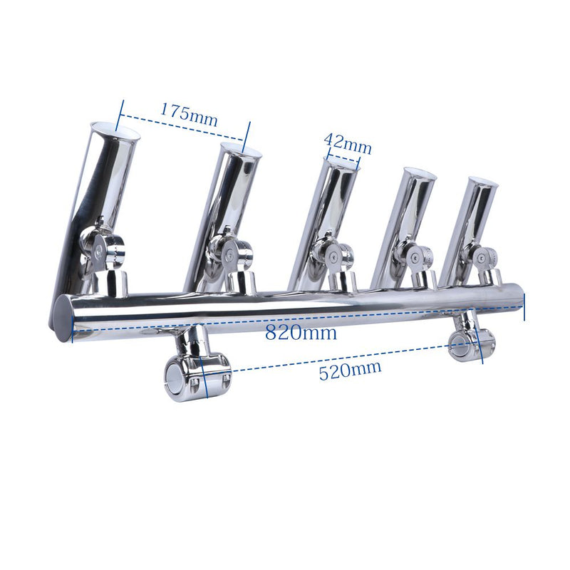 5 Rod Holder Stainless - Adjustable Mount suit Fishing Boat
