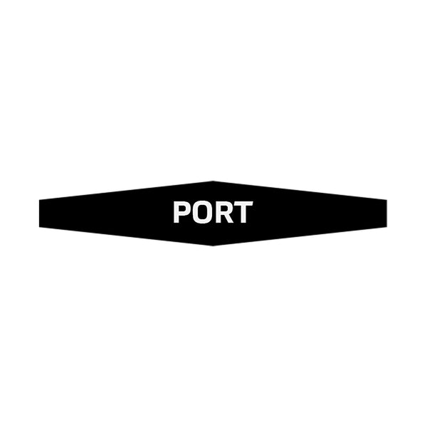 ACTUATOR KNOB DECAL BLACK/WHITE "PORT"