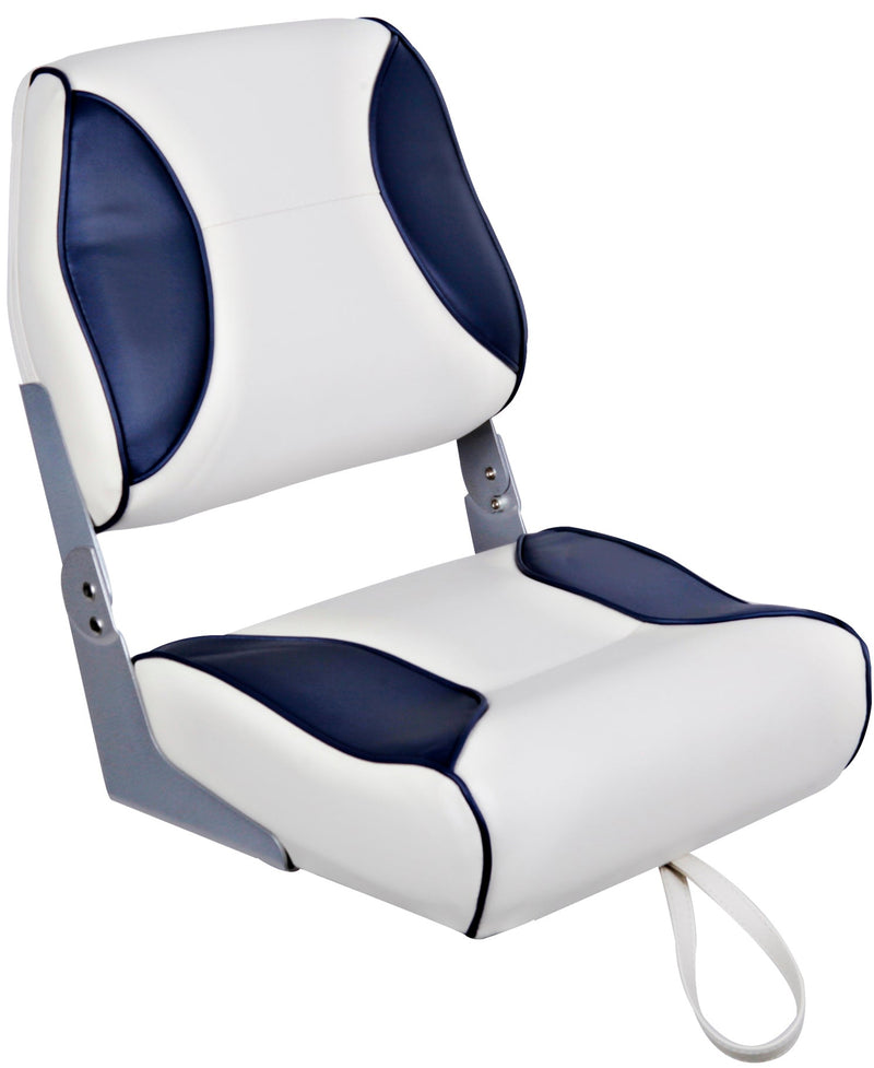 Axis Deluxe Folding Hi Back Seat Ivory White / Dark Blue