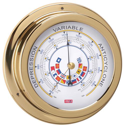 Barometer Impa Code Barometer With Code Flags - Polished Brass - 120mm