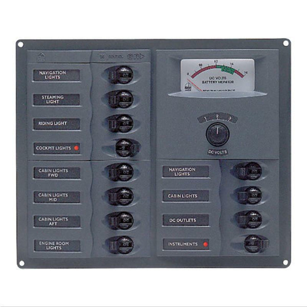 BEP ‘Contour’ Circuit Breaker Panels - with Analogue Meters - 12 Circuits