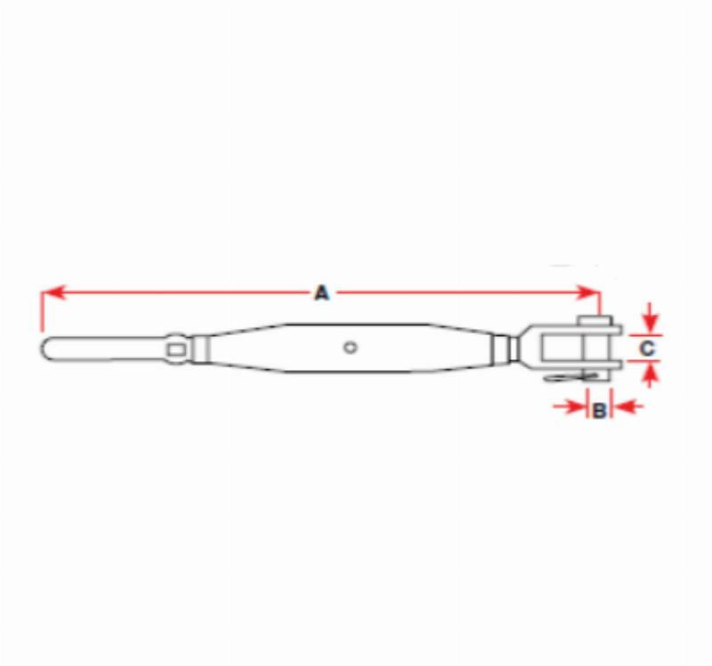 BLA Turnbuckle Swage and Fork - Stainless Steel Mini