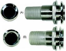 Boat Exhaust Outlet S/S with Flapper-BLA-Cassell Marine