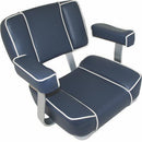 Captains Chair Dark Blue with White Piping