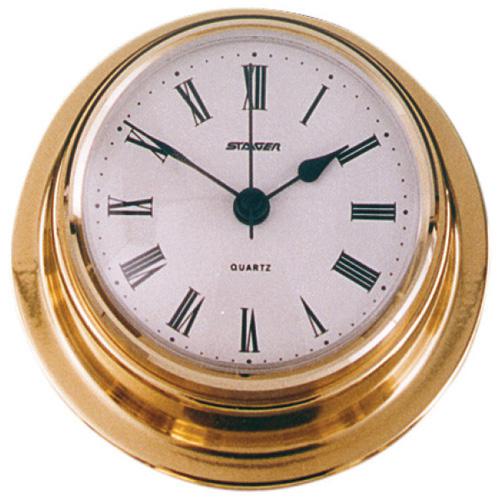 Clock With Roman Numerals -Polished Brass - 70mm