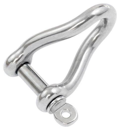 Dee Shackle Twisted Stainless 316-RWB-Cassell Marine