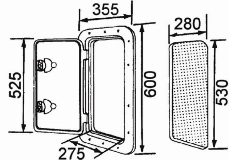 Deluxe Storage Hatch - 600 x 355 Key Lock