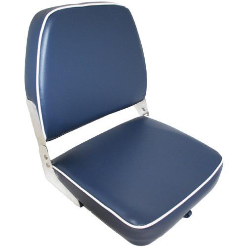 Ensign Folding Upholstered Seat - Dark Blue with Ivory White Trim