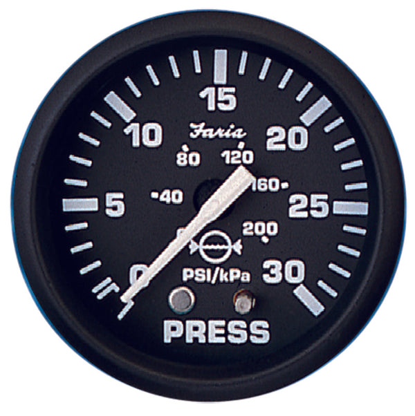 Faria 2" Water Pressure Gauge Kit 30psi Euro Black-CASSELL MARINE-Cassell Marine