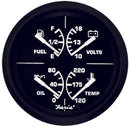 Faria Combo Euro Black 4" 4 in 1 - Temp, Fuel, Amps and Oil Pressure-CASSELL MARINE-Cassell Marine