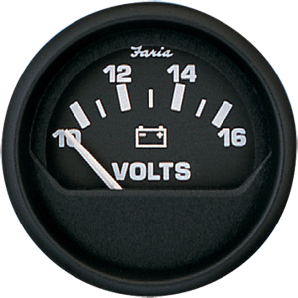 Faria VOLTMETER Gauge EURO BLACK-CASSELL MARINE-Cassell Marine