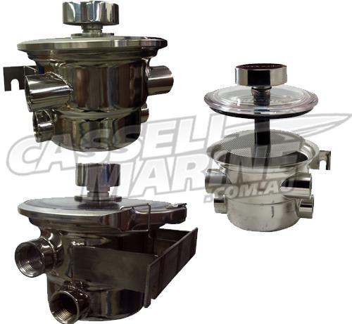 Hardin Polished Offshore Sea Strainer - 1" NPT Dual Inlets/Outlets-CASSELL MARINE-Cassell Marine