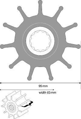 Johnson 09-819B-9 Impeller F8 Pump-Johnson Pumps-Cassell Marine