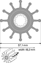 Johnson Genuine 09-812B Impeller F6 Pump Indmar-Johnson Pumps-Cassell Marine