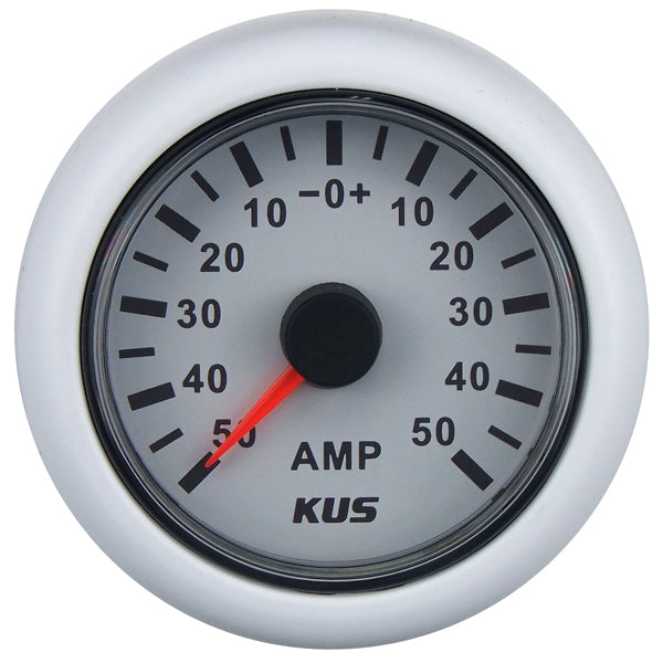 KUS Ammeter Gauge - White-KUS Gauges-Cassell Marine