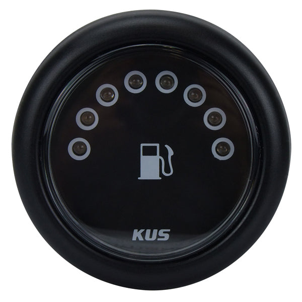KUS Fuel Tank Gauge - Black, LED-KUS Gauges-Cassell Marine