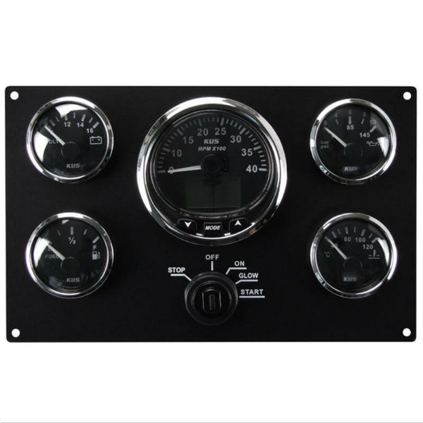 KUS Gauge Panel - Five Gauges with NMEA 2000 - 12V-KUS Gauges-Cassell Marine