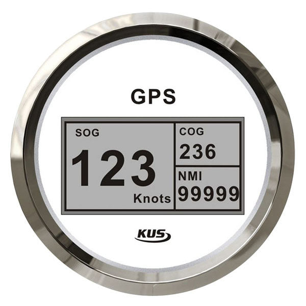 KUS GPS & Speedo Gauge - White, Digital-KUS Gauges-Cassell Marine