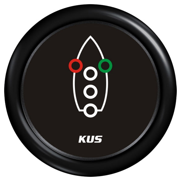 KUS Navigation Light Indicator Gauge - Black-KUS Gauges-Cassell Marine