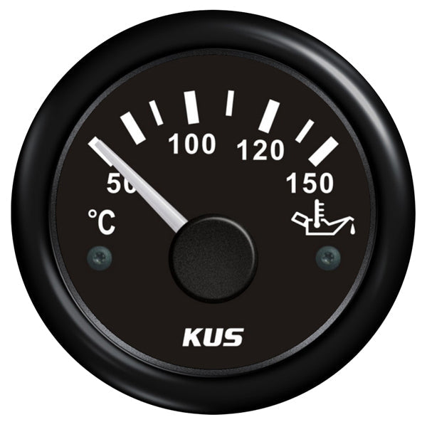 KUS Oil Temperature Gauge - Black-KUS Gauges-Cassell Marine