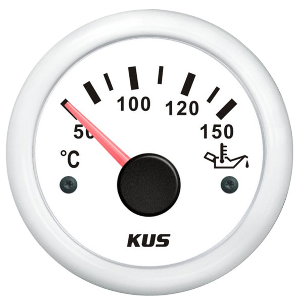 KUS Oil Temperature Gauge - White-KUS Gauges-Cassell Marine