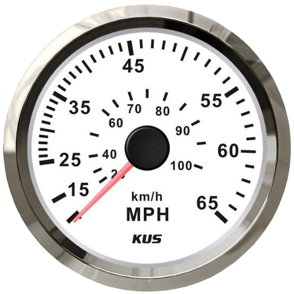 KUS Speedometer Gauge - White & Stainless Steel-KUS Gauges-Cassell Marine