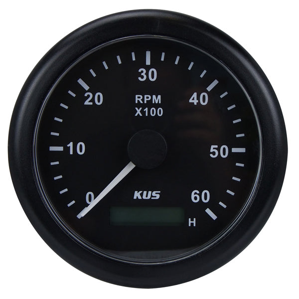 KUS Tacho/Hour Meter Gauge - Black-KUS Gauges-Cassell Marine