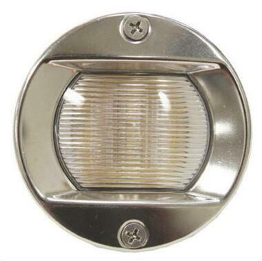 LED Cockpit Light Round - Stainless-RWB-Cassell Marine