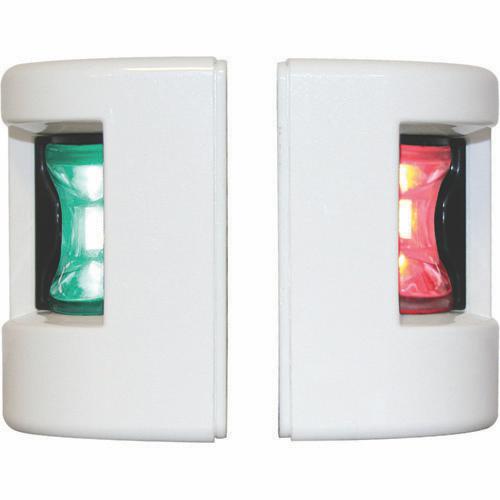 LED Port & Starboard Navigation Lights - White Vertical Mount - 12V