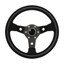 LUISI FALCON STEERING WHEEL ALLOY 3 SPOKE 310MM BLACK With Medallion