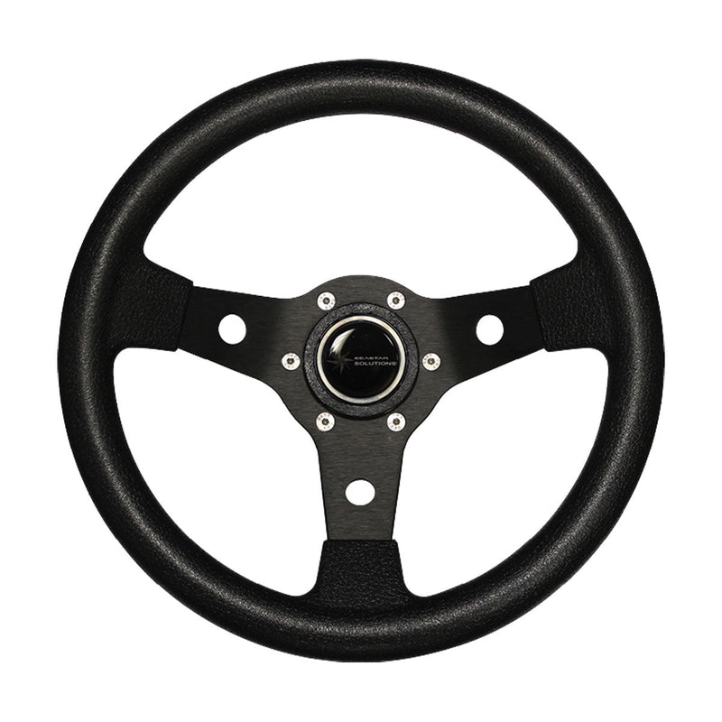 LUISI FALCON STEERING WHEEL ALLOY 3 SPOKE 310MM BLACK With Medallion