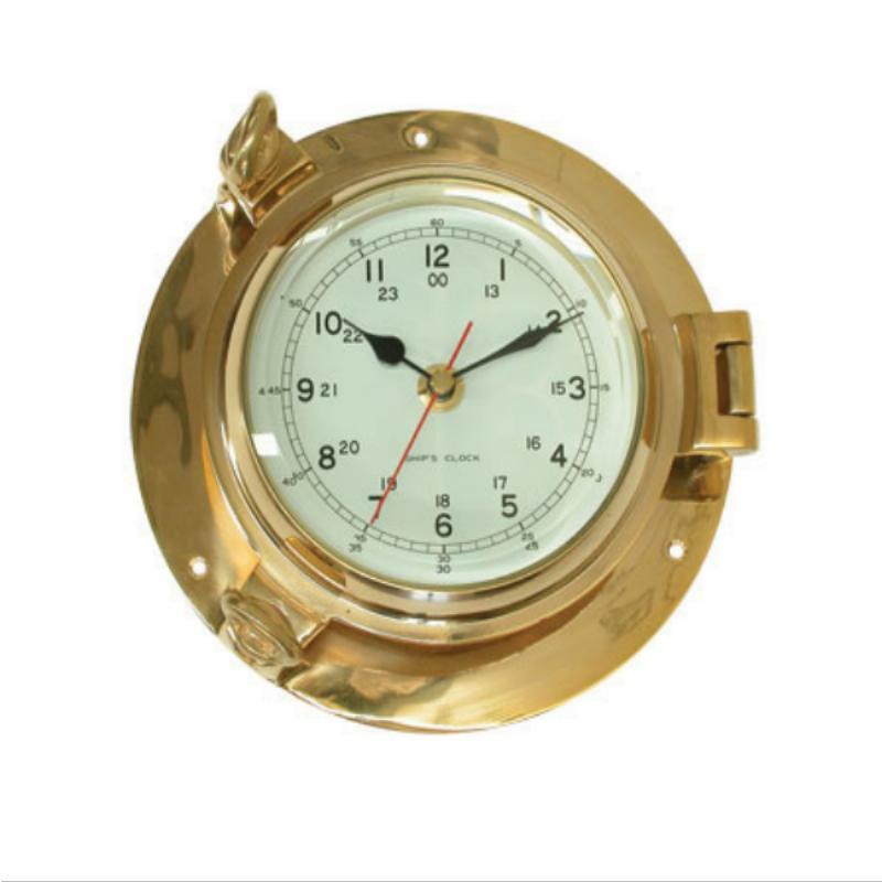 Marine Town Brass Clock - Porthole Brass