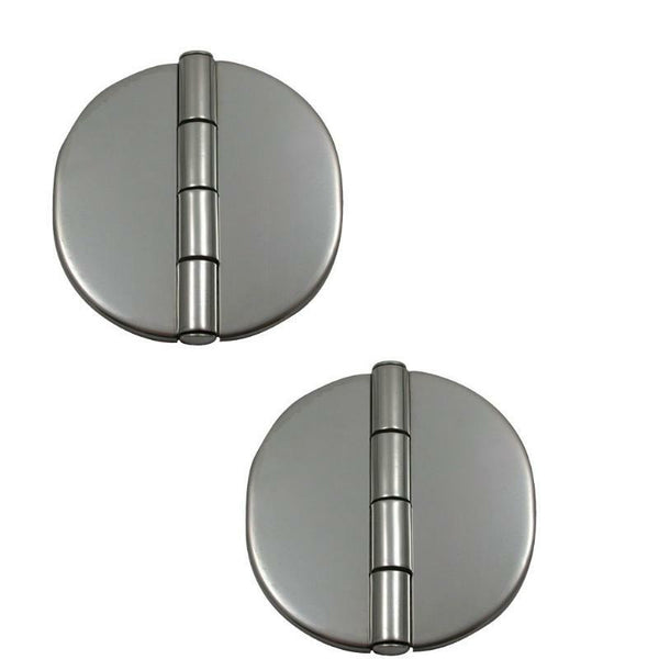 Marine Town Covered Round Hinges - Stainless Steel - 66mm (Pair)-BLA-Cassell Marine