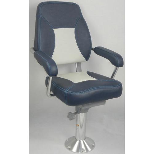 Mini-Mojo Deluxe Helm Seat - Dark Blue with White contrast