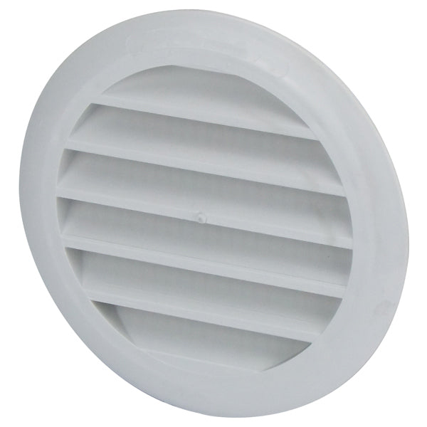 Plastic Louvre Vent - Round, White