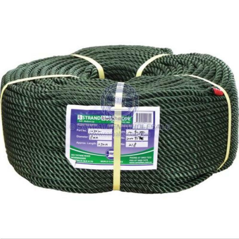 Polyester Rope Green 3 Strand Korean Made x 250m-Cassell Marine-Cassell Marine