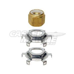 Prop Nut UNF - Brass Nylon Insert w/ Washers 9-73960-Cassell Marine-Cassell Marine