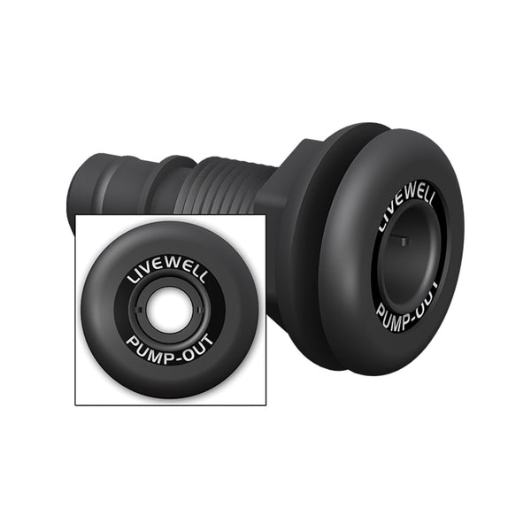 QWIK-LOK THROUGH HULL PUMPOUT 3/4" BLACK