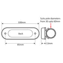 Rail Mount Light With Switch Stainless Steel Cover 12V - LED